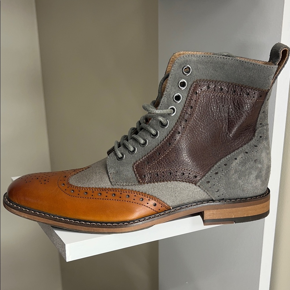 Stacy Adams Brown and Gray Leather Boots